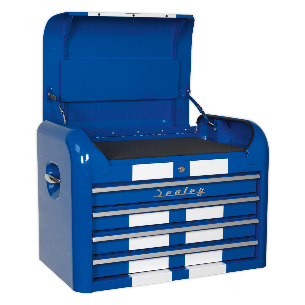 Sealey AP28104BWS 4 Drawer Retro Style Topchest - Blue with White Stripes