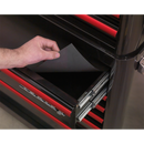 Sealey AP41104BR 4 Drawer Wide Retro Style Topchest - Black with Red Anodised Drawer Pulls