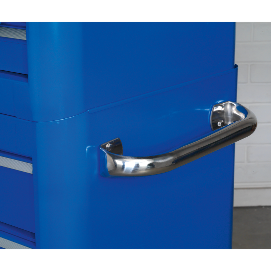 Sealey AP41COMBOBWS Retro Style Extra-Wide Topchest & Rollcab Combination 10 Drawer Blue/White Stripes