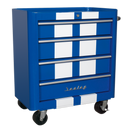 Sealey AP28COMBO2BWS 10 Drawer Retro Style Topchest, Mid-Box & Rollcab Combination Blue/White Stripes
