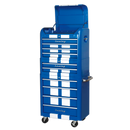 Sealey AP28COMBO2BWS 10 Drawer Retro Style Topchest, Mid-Box & Rollcab Combination Blue/White Stripes