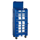 Sealey AP28COMBO2BWS 10 Drawer Retro Style Topchest, Mid-Box & Rollcab Combination Blue/White Stripes