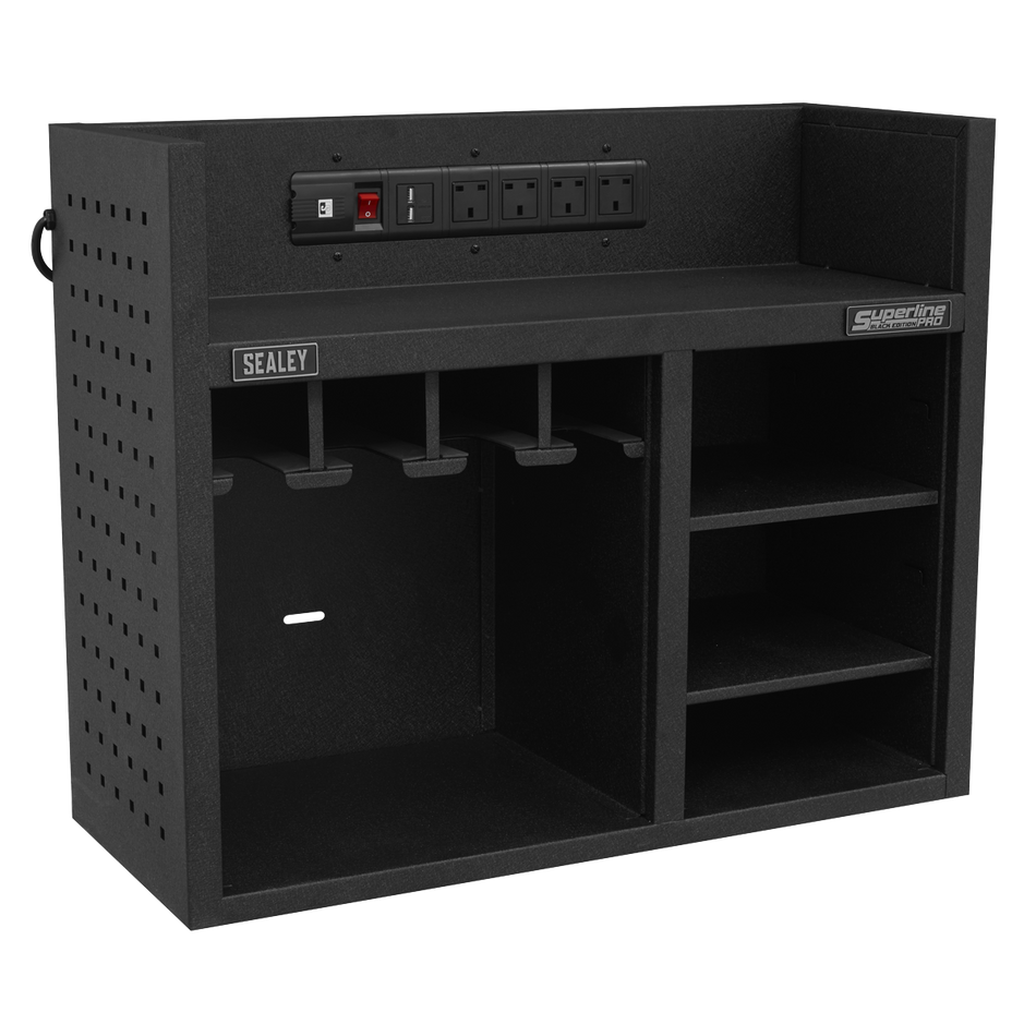 Sealey AP30SRBE 760mm Power Tool Storage Rack with Power Strip