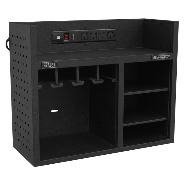 Sealey AP30SRBE 760mm Power Tool Storage Rack with Power Strip
