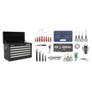 Sealey AP33059BCOMBO 5 Drawer Topchest with Ball-Bearing Slides - Black & 140pc Tool Kit