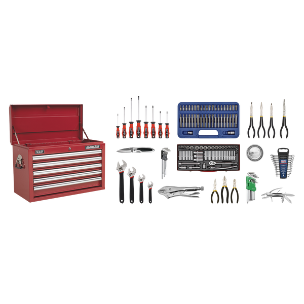 Sealey AP33059COMBO 5 Drawer Topchest with Ball-Bearing Slides & 140pc Tool Kit