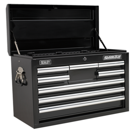 Sealey AP33089B 8 Drawer Topchest with Ball-Bearing Slides - Black