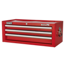 Sealey AP33339 3 Drawer Mid-Box with Ball-Bearing Slides - Red