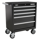 Sealey APCOMBOBBTK56 10 Drawer Topchest & Rollcab Combination with Ball-Bearing Slides - Black & 147pc Tool Kit