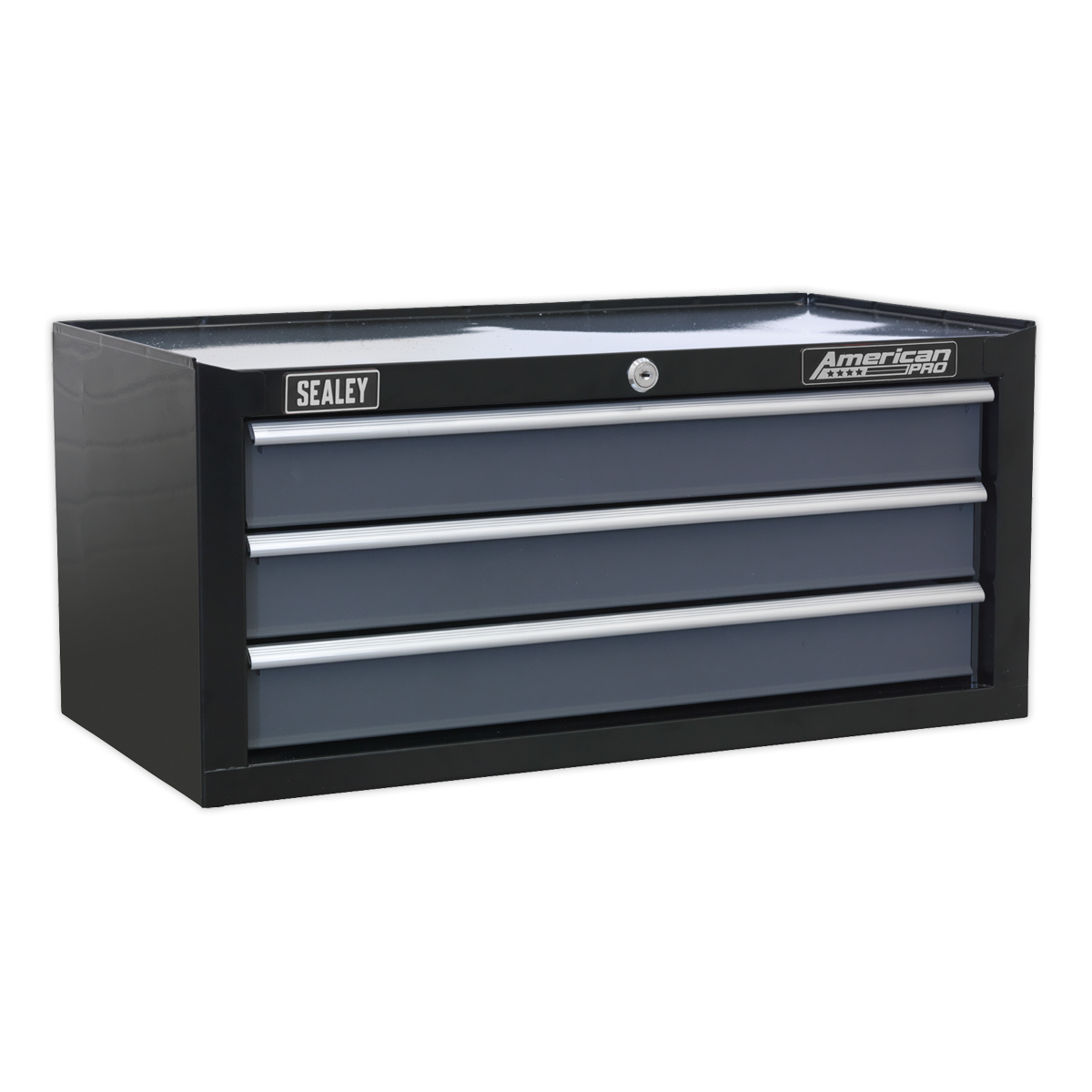 Sealey AP3503TB 3 Drawer Mid-Box Chest with Ball-Bearing Slides - Black/Grey