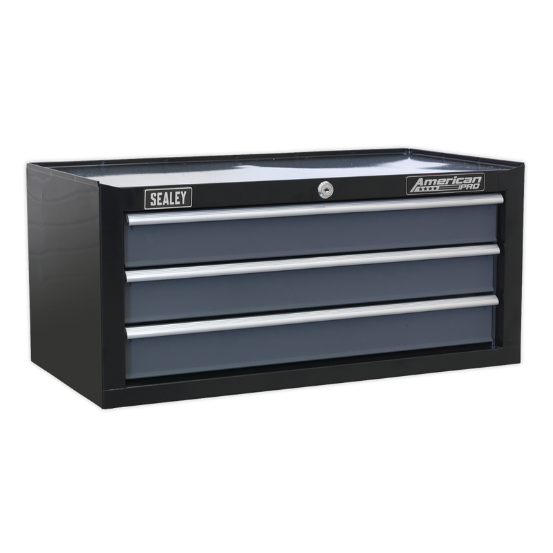 Sealey AP3503TB 3 Drawer Mid-Box Chest with Ball-Bearing Slides - Black/Grey