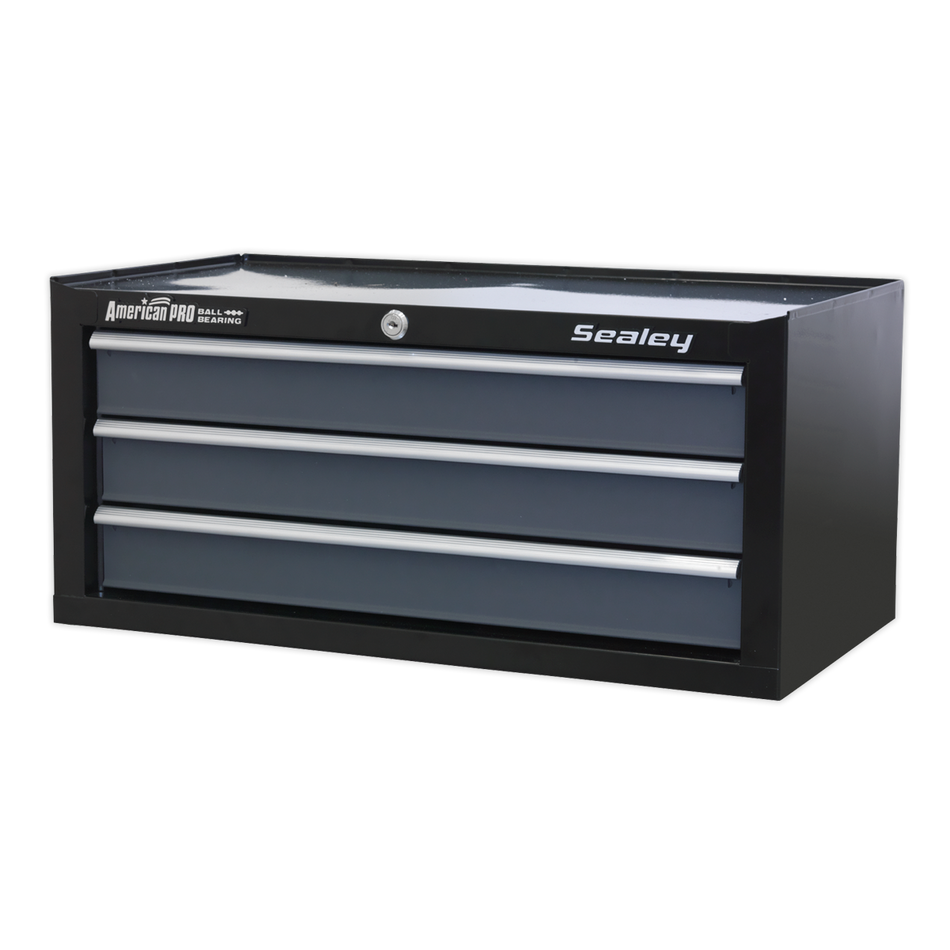 Sealey AP3503TB 3 Drawer Mid-Box Chest with Ball-Bearing Slides - Black/Grey