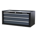 Sealey AP3503TB 3 Drawer Mid-Box Chest with Ball-Bearing Slides - Black/Grey