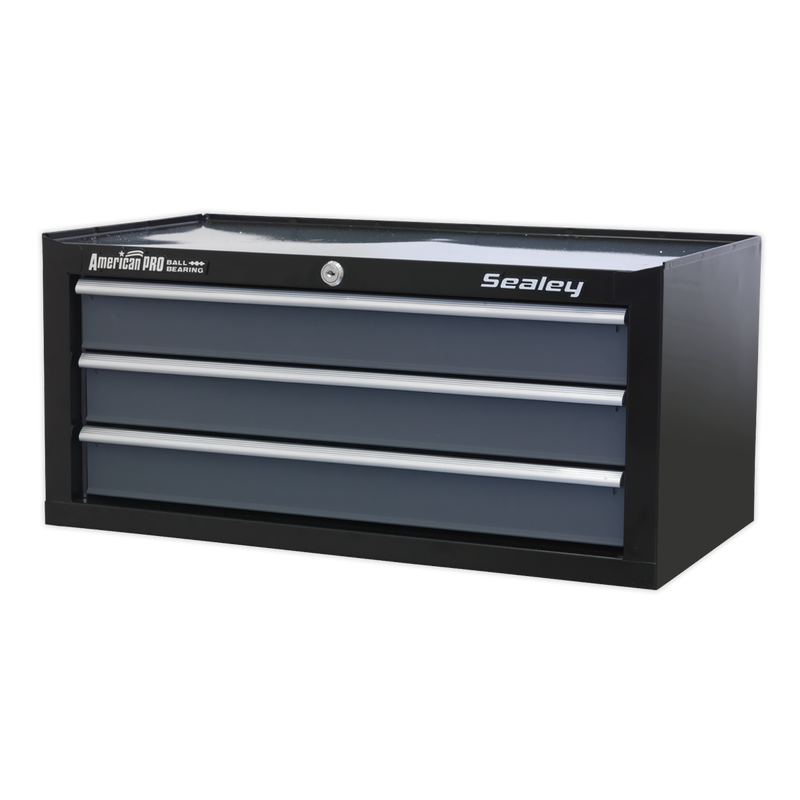 Sealey AP3503TB 3 Drawer Mid-Box Chest with Ball-Bearing Slides - Black/Grey