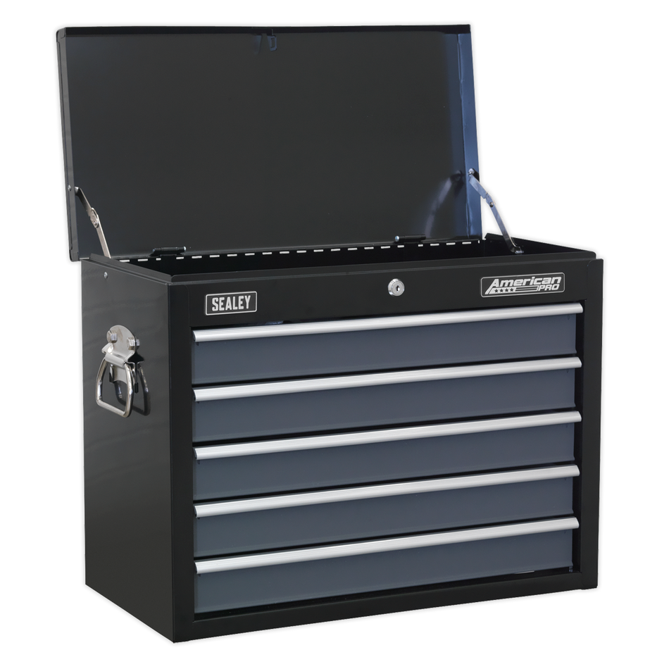 Sealey AP3505TB 5 Drawer Topchest with Ball-Bearing Slides - Black/Grey