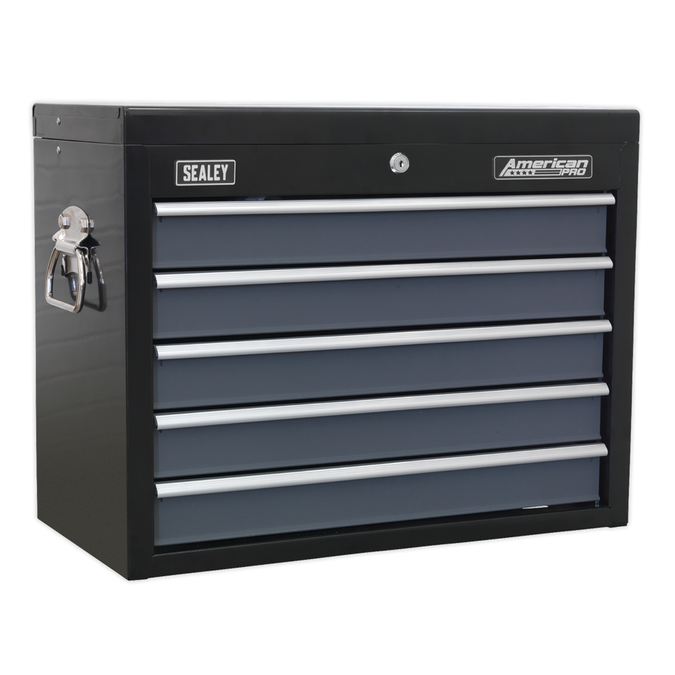 Sealey AP3505TB 5 Drawer Topchest with Ball-Bearing Slides - Black/Grey