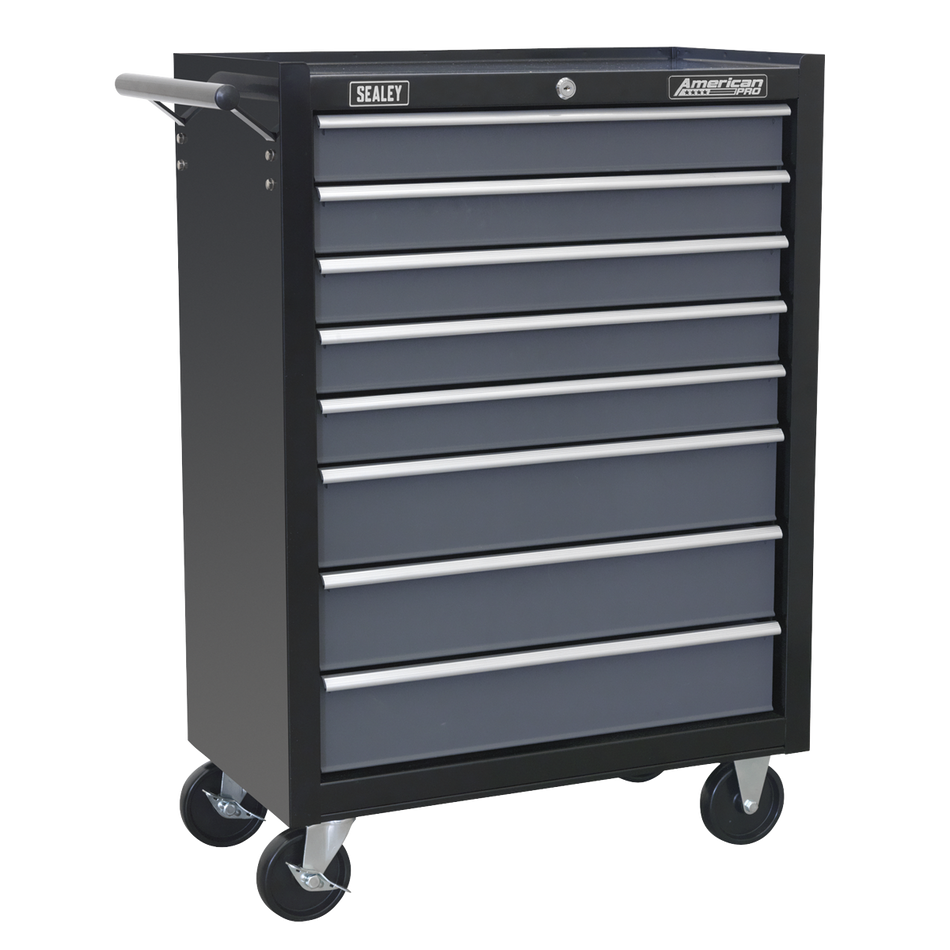 Sealey AP35TBCOMBO3 8 Drawer Rollcab Ball-Bearing Slides - Black/Grey with 302pc Tool Kit