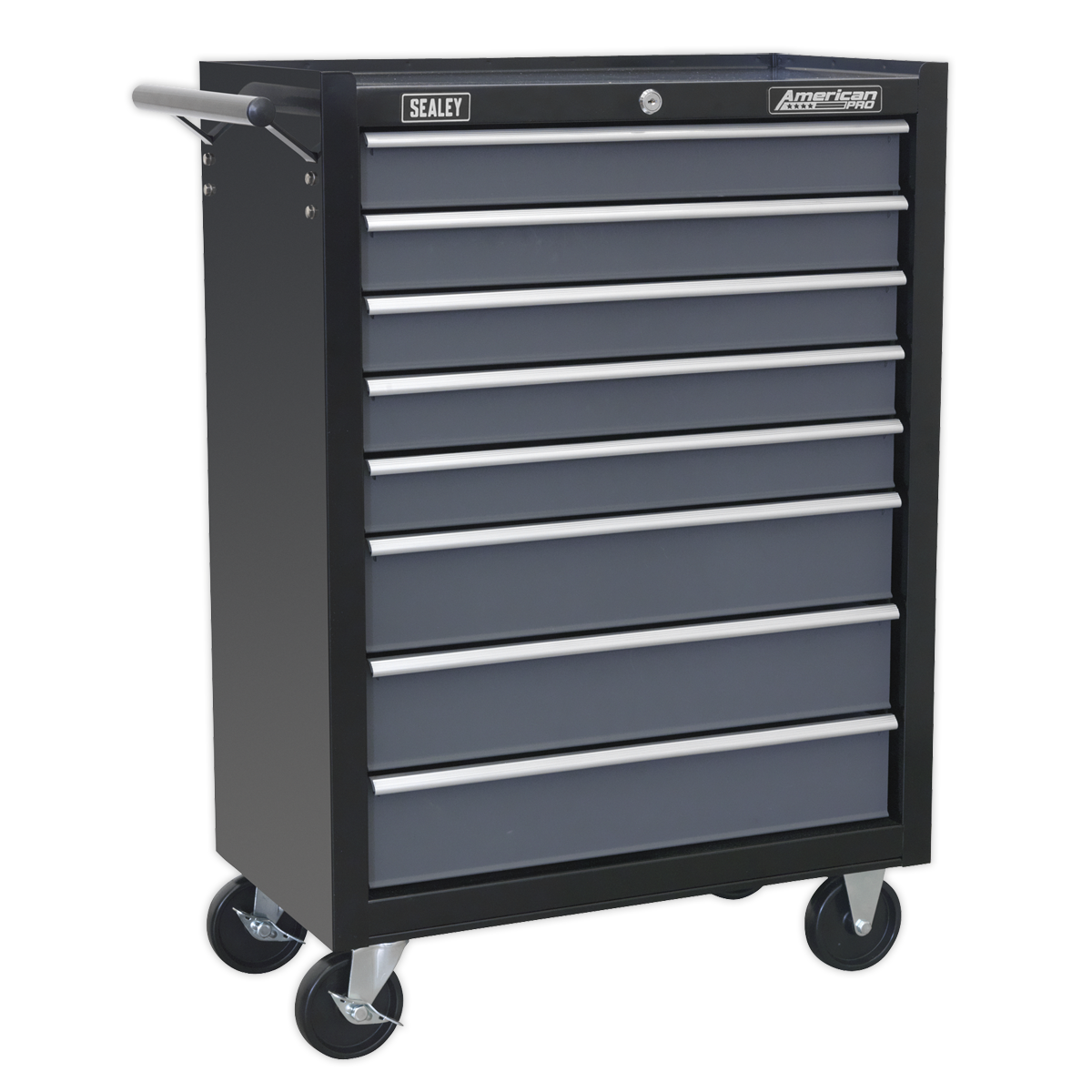 Sealey AP3508TB 8 Drawer Rollcab with Ball-Bearing Slides - Black/Grey