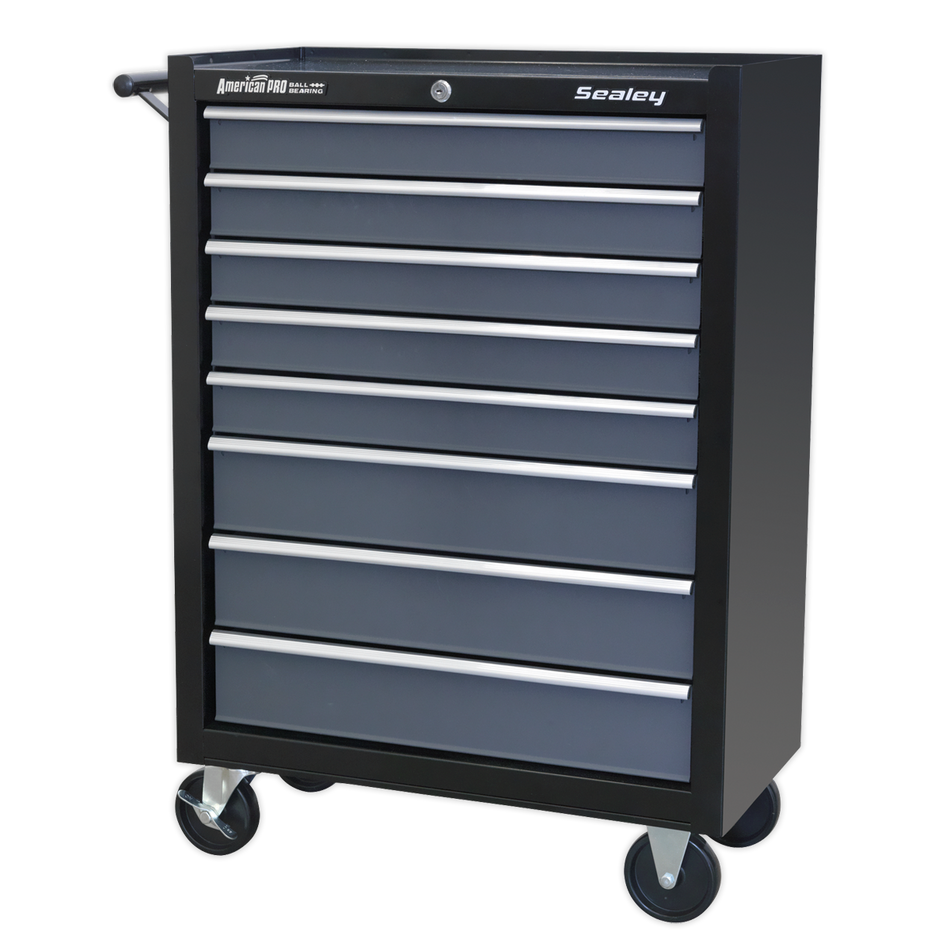 Sealey AP3508TB 8 Drawer Rollcab with Ball-Bearing Slides - Black/Grey