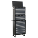 Sealey AP35STACK Tool Chest Combination 16 Drawer with Ball-Bearing Slides - Black/Grey