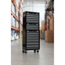 Sealey AP35STACK Tool Chest Combination 16 Drawer with Ball-Bearing Slides - Black/Grey