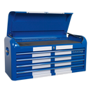 Sealey AP41COMBOBWS Retro Style Extra-Wide Topchest & Rollcab Combination 10 Drawer Blue/White Stripes