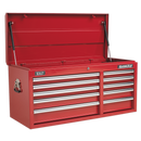 Sealey AP41110 10 Drawer Topchest with Ball-Bearing Slides - Red