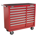 Sealey AP41169 16 Drawer Rollcab with Ball-Bearing Slides - Red