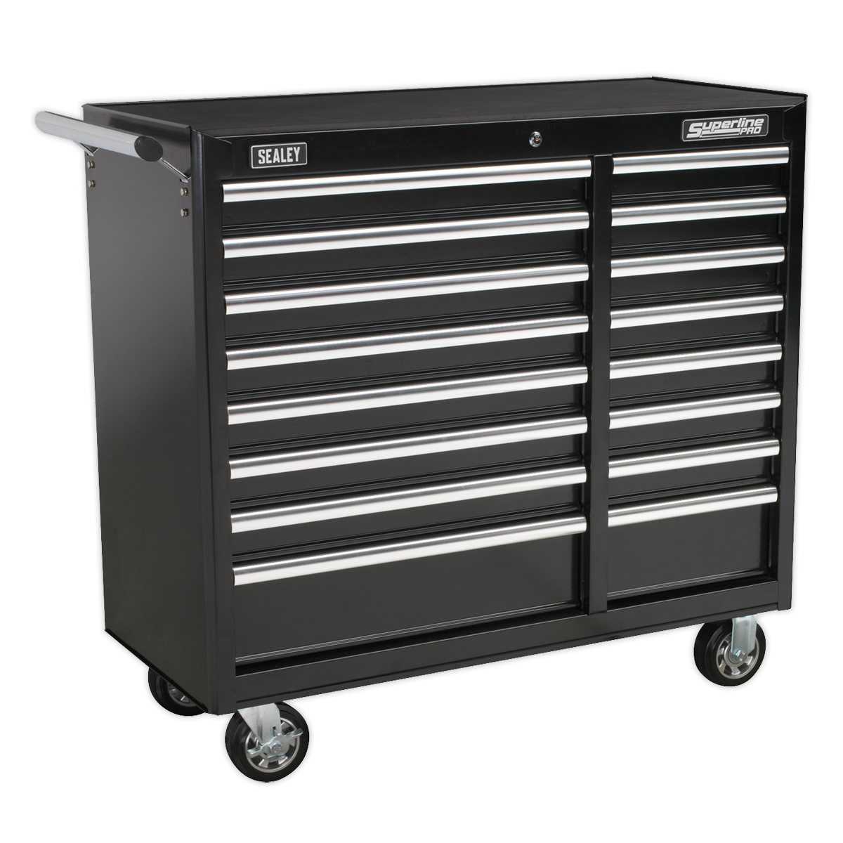 Sealey AP41169B 16 Drawer Rollcab with Ball-Bearing Slides - Black