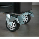 Sealey AP41COMBOBR 10 Drawer Retro Style Extra-Wide Topchest & Rollcab Combination-Black with Red Anodised Drawer Pull