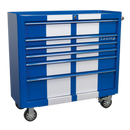 Sealey AP41206BWS 6 Drawer Wide Retro Style Rollcab - Blue with White Stripes