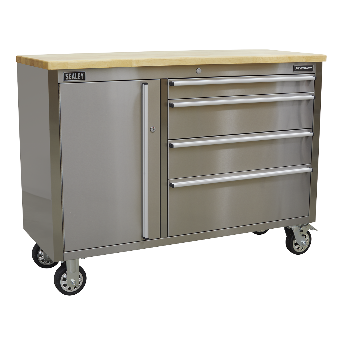 Sealey AP4804SS 4 Drawer Stainless Steel Mobile Tool Cabinet