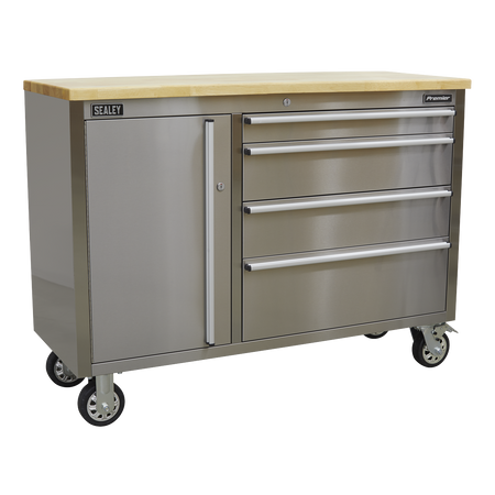 Sealey AP4804SS 4 Drawer Stainless Steel Mobile Tool Cabinet