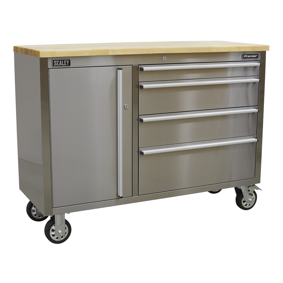 Sealey AP4804SS 4 Drawer Stainless Steel Mobile Tool Cabinet