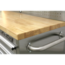 Sealey AP5520SS 10 Drawer & 2 Wall Cupboard Stainless Steel Mobile Tool Cabinet with Backboard