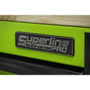 Sealey AP6115BECOMBO2 15 Drawer 1549mm Mobile Trolley with Wooden Worktop, Hutch, 2 Drawer Riser & Side Locker