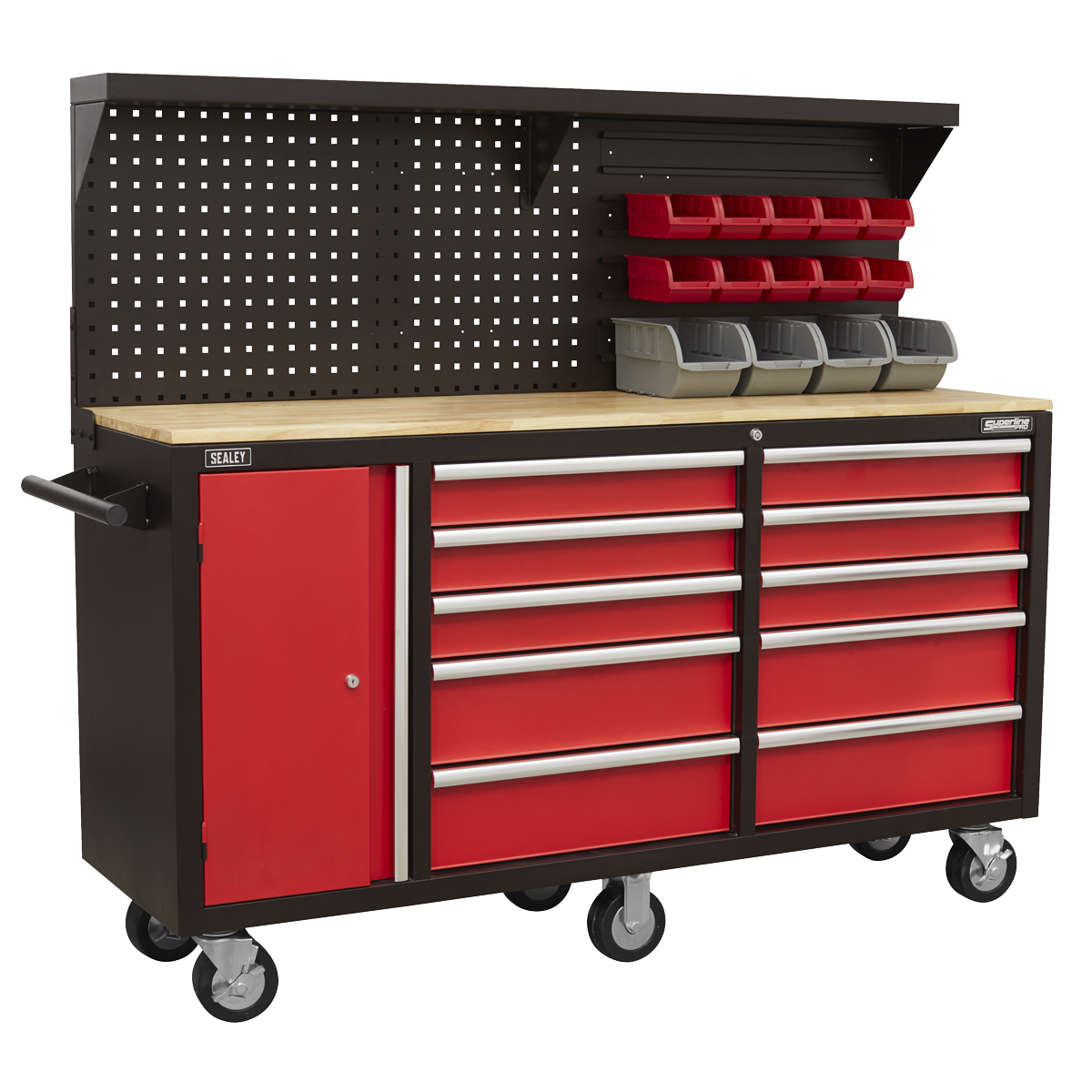 Sealey AP6310 10 Drawer Mobile Workstation with Backboard