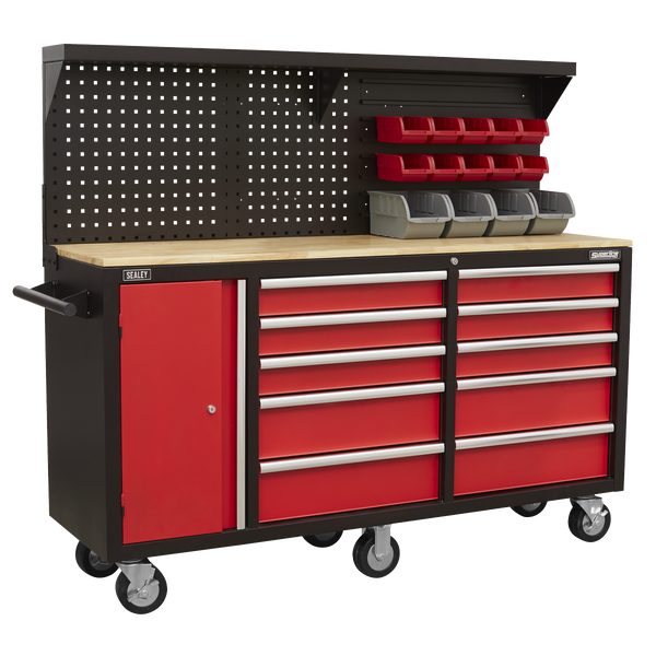 Sealey AP6310 10 Drawer Mobile Workstation with Backboard