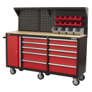Sealey AP6310 10 Drawer Mobile Workstation with Backboard