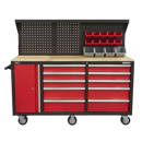 Sealey AP6310 10 Drawer Mobile Workstation with Backboard