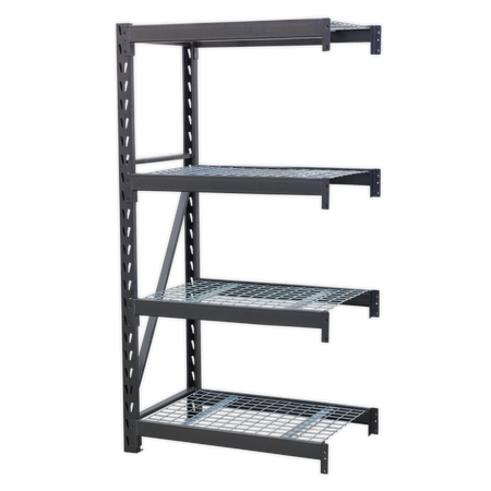 Sealey AP6372E Heavy-Duty Racking Extension Pack with 4 Mesh Shelves - 640kg Capacity Per Level