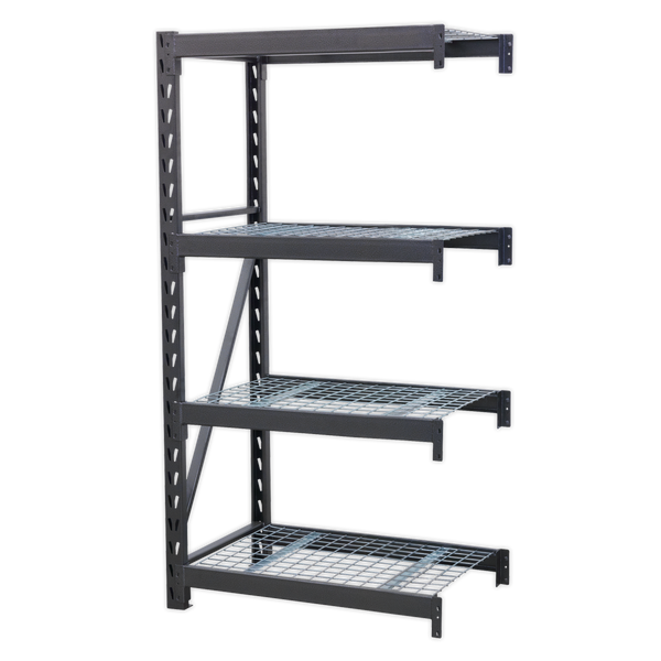 Sealey AP6372E Heavy-Duty Racking Extension Pack with 4 Mesh Shelves - 640kg Capacity Per Level