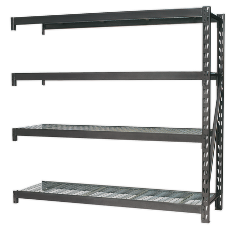Sealey AP6572E Heavy-Duty Racking Extension Pack with 4 Mesh Shelves - 640kg Capacity Per Level