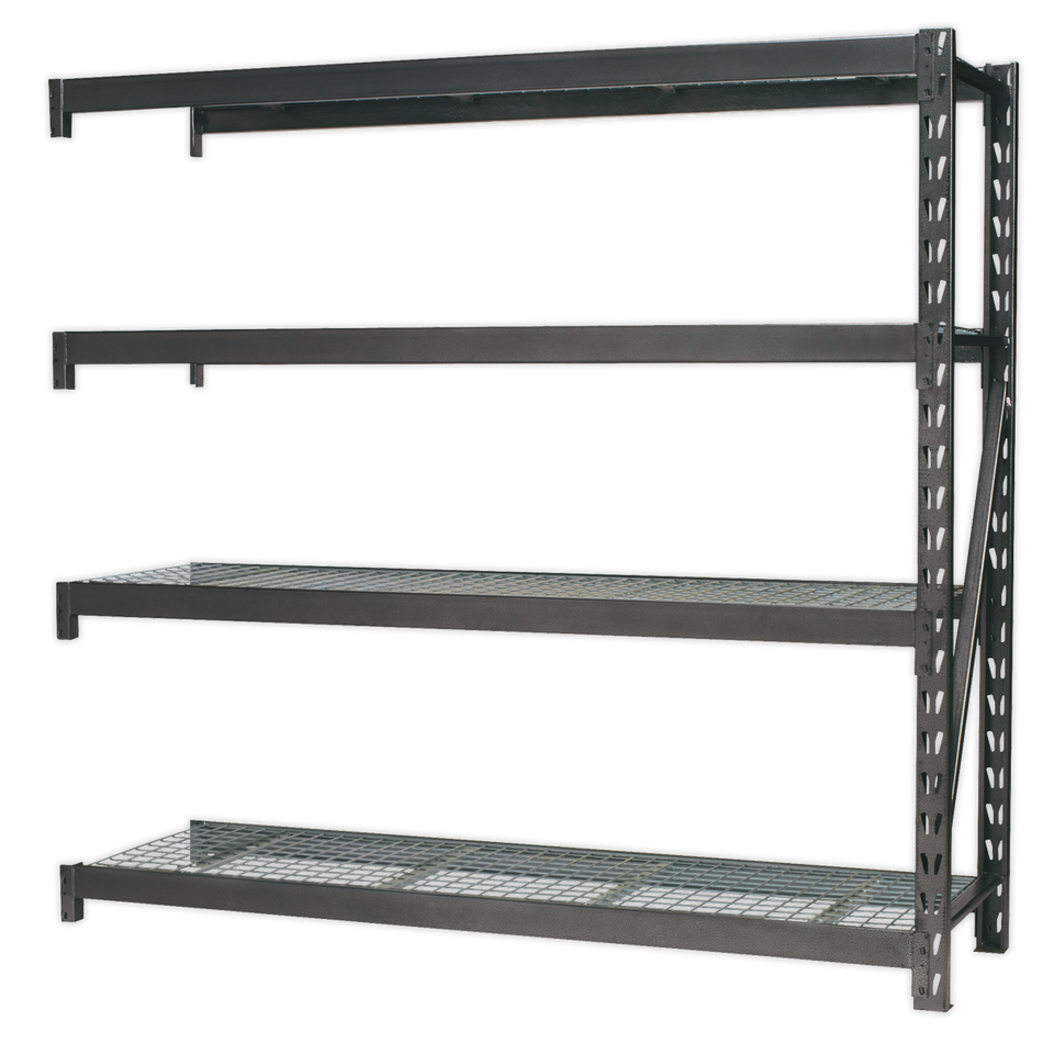 Sealey AP6572E Heavy-Duty Racking Extension Pack with 4 Mesh Shelves - 640kg Capacity Per Level