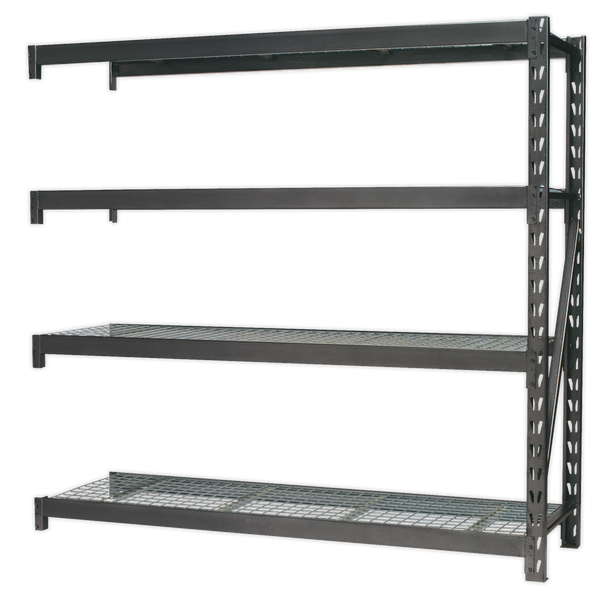 Sealey AP6572E Heavy-Duty Racking Extension Pack with 4 Mesh Shelves - 640kg Capacity Per Level