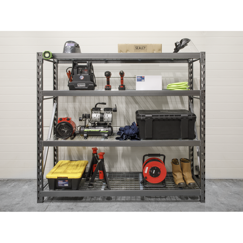 Sealey AP6572 Heavy-Duty Racking Unit with 4 Mesh Shelves - 640kg Capacity Per Level