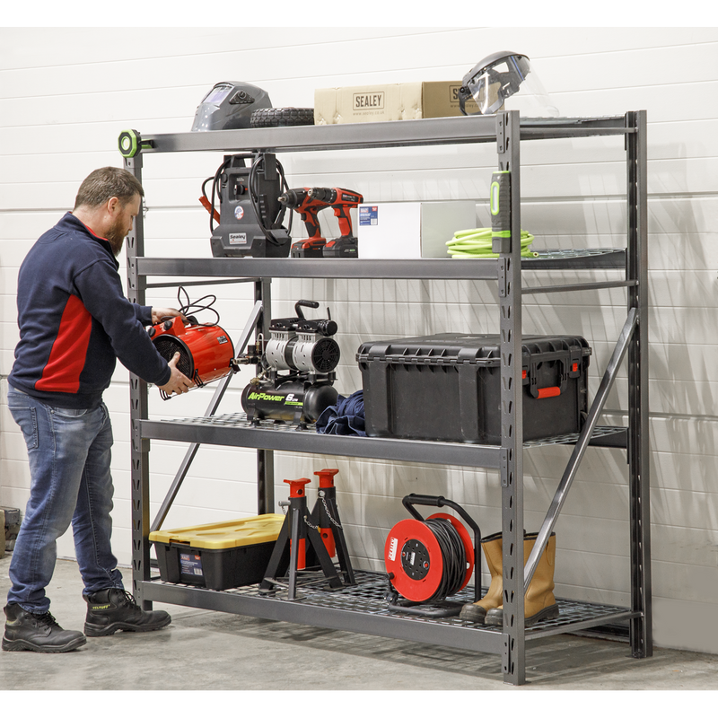 Sealey AP6572 Heavy-Duty Racking Unit with 4 Mesh Shelves - 640kg Capacity Per Level