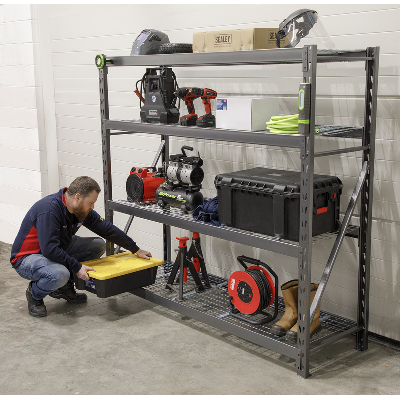 Sealey AP6572 Heavy-Duty Racking Unit with 4 Mesh Shelves - 640kg Capacity Per Level