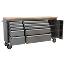 Sealey AP7210SS 10 Drawer & Cupboard Stainless Steel Mobile Tool Cabinet