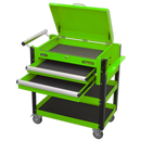 Sealey AP760MHV 2 Drawer Heavy-Duty Mobile Tool & Parts Trolley with Lockable Top - Hi-Vis Green